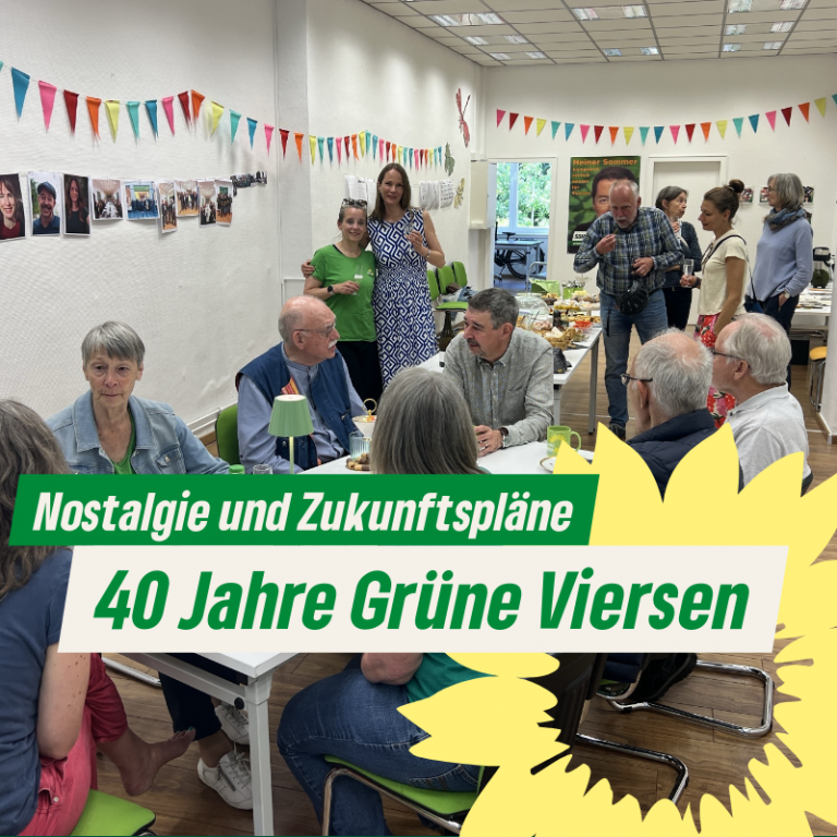 11.06.2024 Pressemitteilung: „Nostalgie und Zukunftspläne: 40 Jahre Grüne in Viersen“